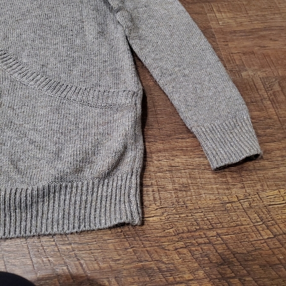 Lovestitch Faux Wrap Sweater Taupe Brown Cozy Warm Boho Preppy Neutral Winter S - Picture 6 of 7